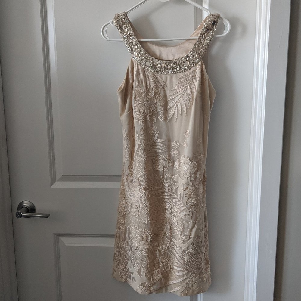 Champagne Sue Wong Cocktail Dress